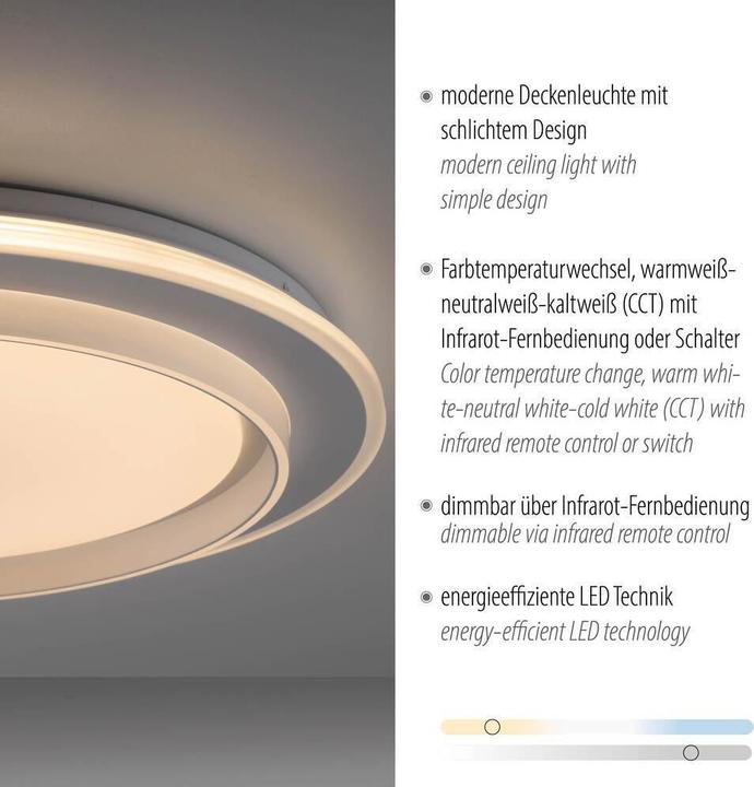 Produktbild Just Light LED Deckenlampe LAGO CCT dimmbar Fernbedienung rund 30min Timer, CCT (4600 lm)