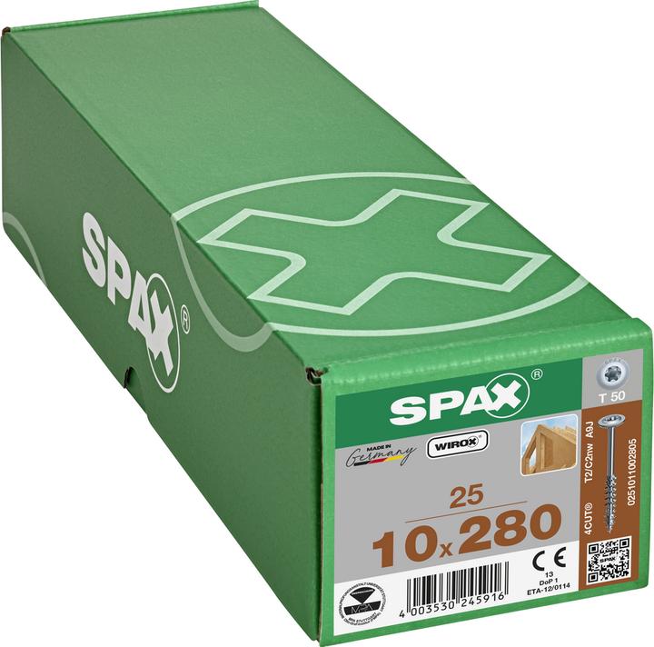 Actual product image Spax Plate Head T-Star T50 Partially Threaded Wirox (25 Screws per piece)