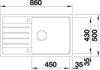Actual product image Blanco Legra XL 6 S (Top-mounted sink, 50 cm, 86 cm)