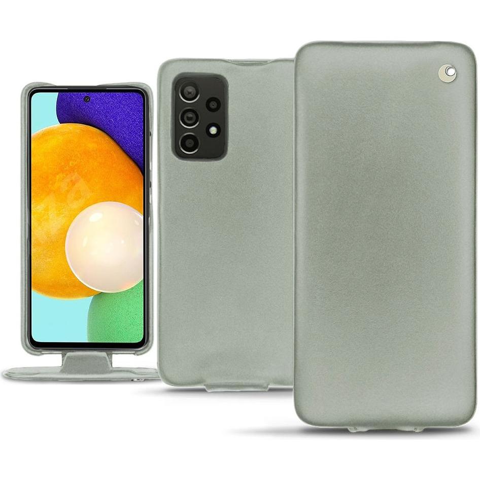 Noreve Lederschutzhülle vertikal (Samsung Galaxy A52), Smartphone Hülle, Grau