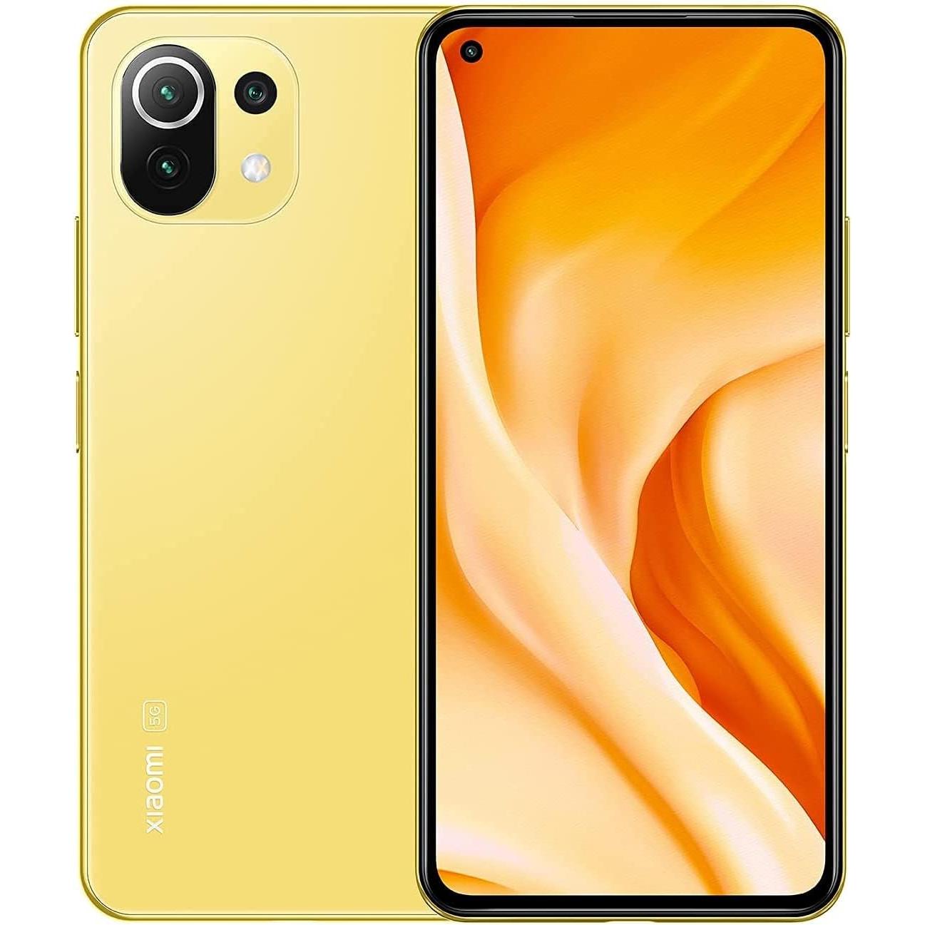 Xiaomi Mi 11 Lite 5G (128 GB, Citrus Yellow, 6.55", Hybrid Dual SIM), Smartphone, Gelb