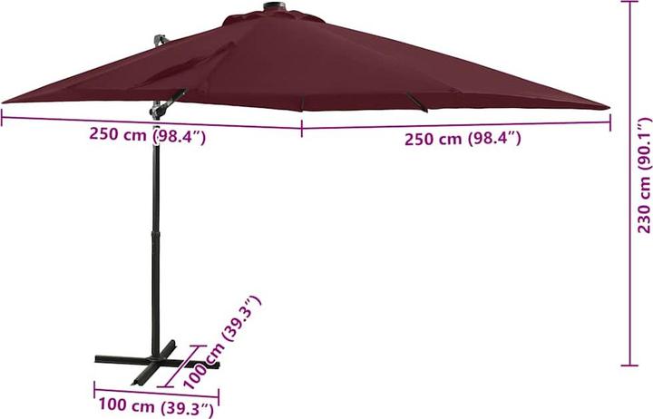 Actual product image vidaXL freischwingender Sonnenschirm (2.50 m)