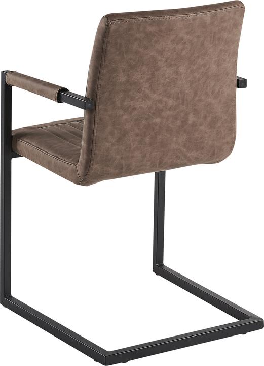 Actual product image Beliani Dining Chair Imitation Leather Brown Set Of 2 BRANDOL