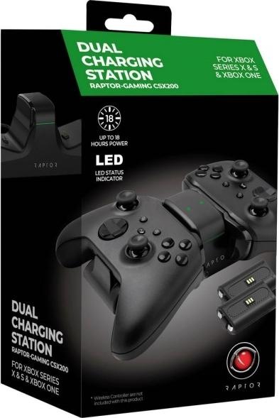 Produktbild Raptor Gaming CSX200 Dual Charging Station (Xbox One X, Xbox Series X, Xbox One S, Xbox Series S)
