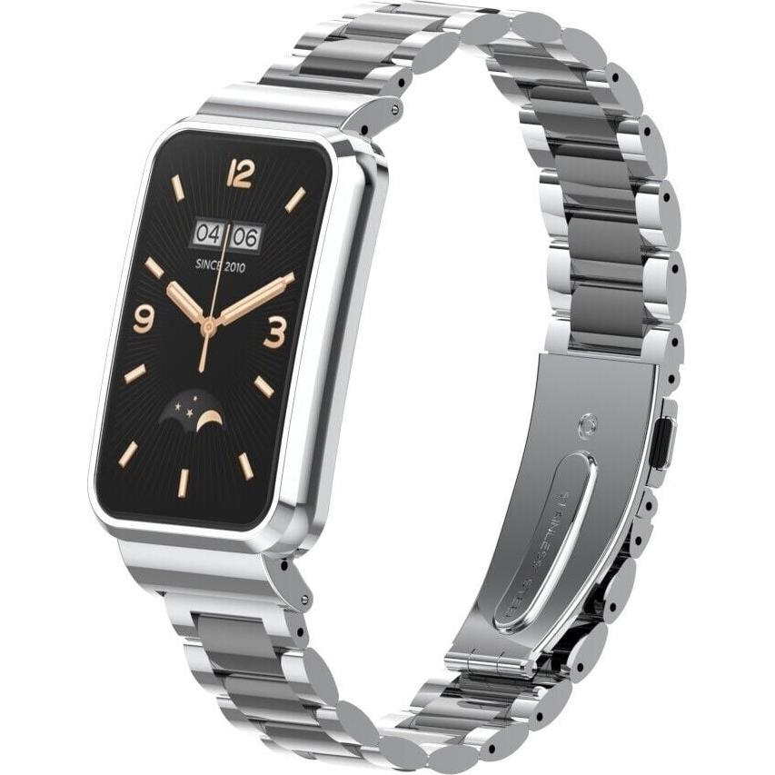 Strap-it Stahlarmband (Edelstahl), Uhrenarmband, Schwarz, Silber