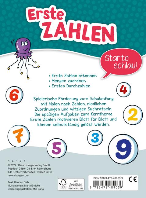 Produktbild Ravensburger Mein Block zum Schulanfang: Erste Zahlen (Deutsch)