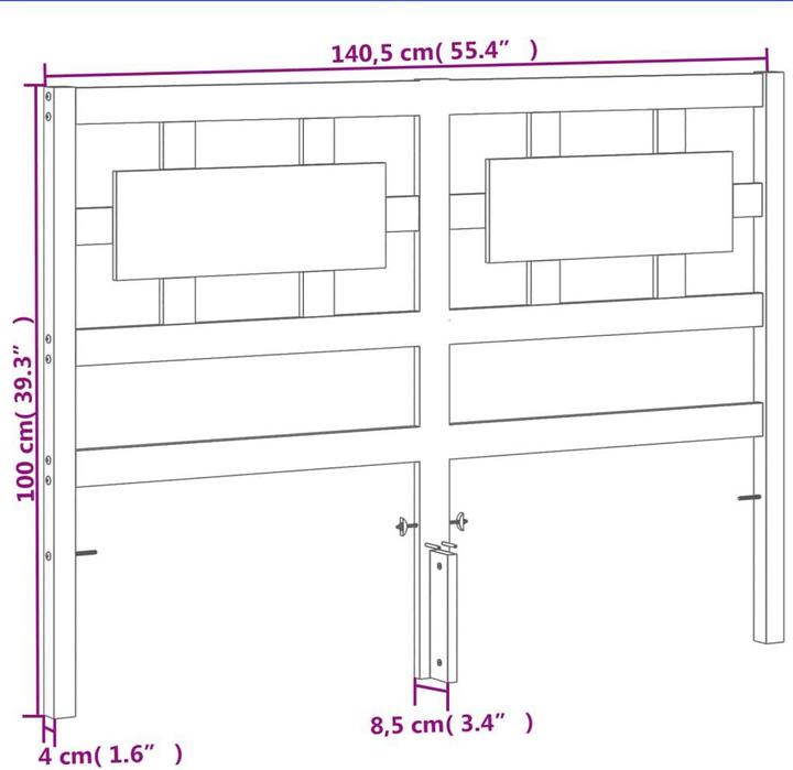 Image du produit vidaXL Kopfteil (8.50 x 8.50 x 100 cm)