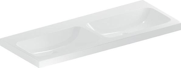 Geberit iCon Light Doppelwaschtisch, 120 cm x 48 cm, ohne Hahnloch, ohne Überlauf,501838 (480 mm, 1200 mm)