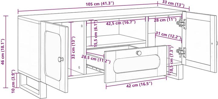 Produktbild vidaXL TV-Schränk (33 x 105 x 46 cm)