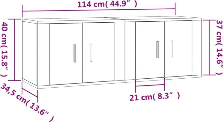 Produktbild vidaXL TV-Ständer (80 x 34.50 x 40 cm)