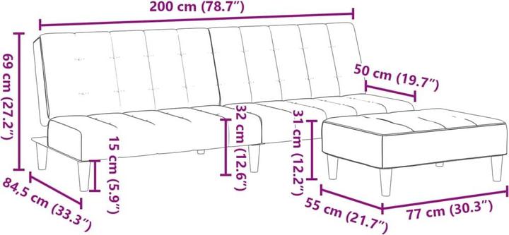 Actual product image vidaXL Constance (2 person sofa)