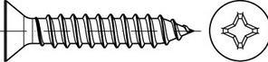 Actual product image Countersunk head tapping screw DIN 7982 with cross recess PH/tip C 4.8 x 13 -H Galvanised steel (500 Screws per piece)