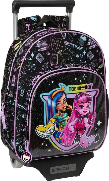 Monster High Schulrucksack mit Rädern Schwarz 28 x 34 x 10 cm