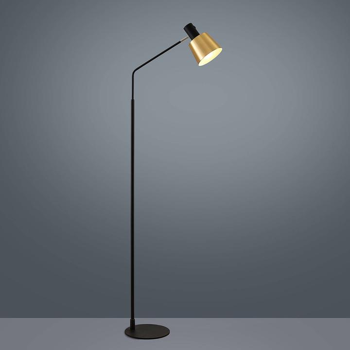 Actual product image Lindby Vlada floor lamp for reading, brass, black (E27)