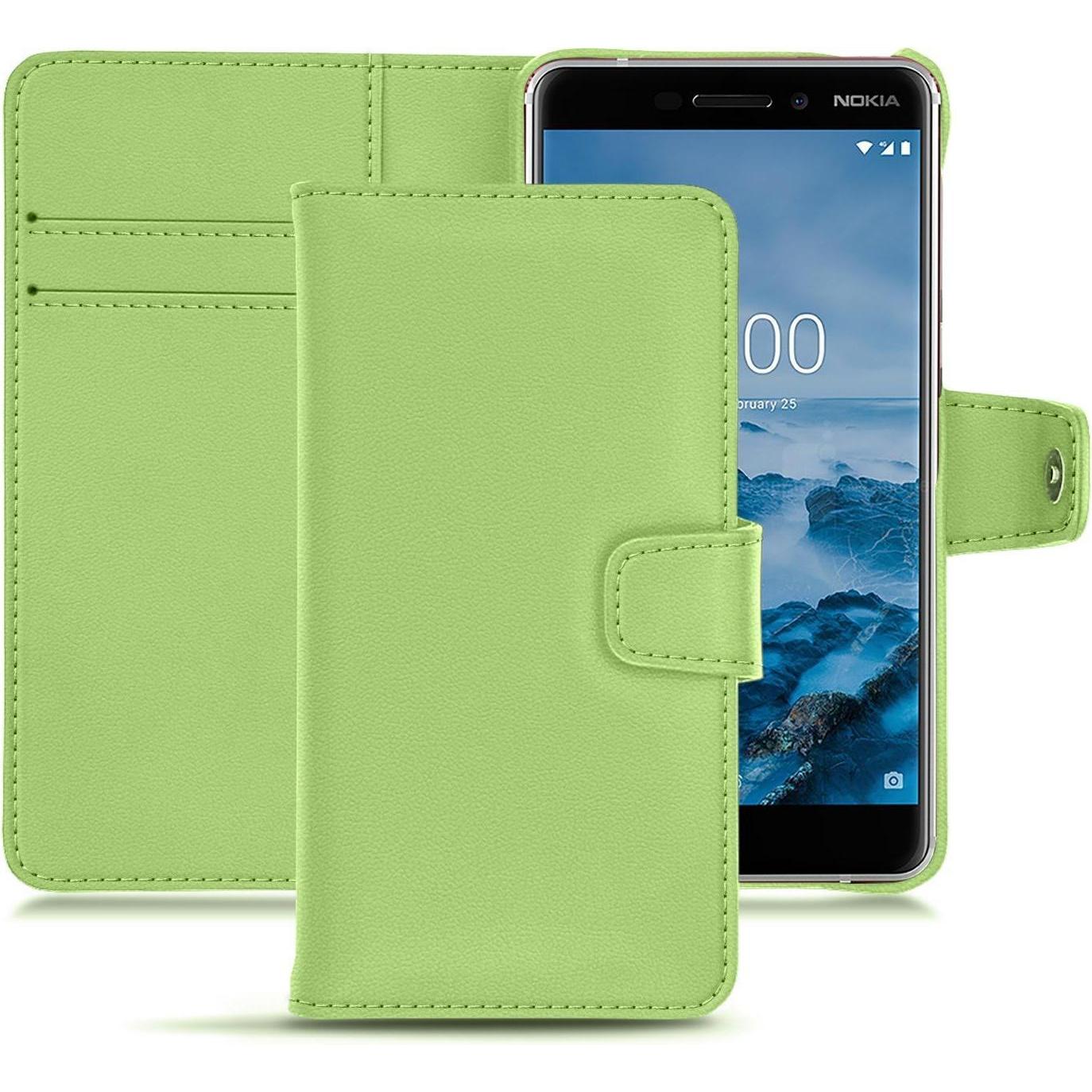 Noreve Lederschutzhülle Wallet (Nokia 6 (2018)), Smartphone Hülle, Grün