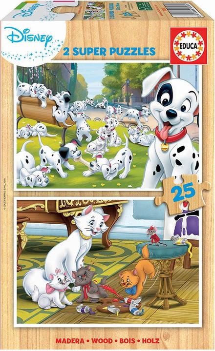 Immagine prodotto Educa Puzzle di legno Dalmati & Aristogatti 2x25 T. (25 pezzi)