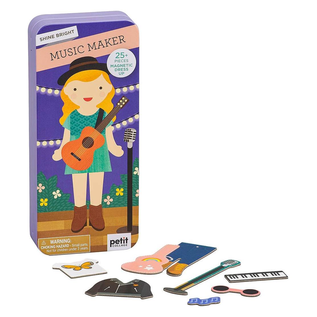 Petitcollage Magnetspiel dress up Musikerin (Englisch) (PTC477)