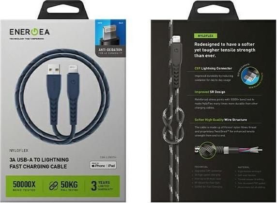 Produktbild Energea kabel Nyloflex USB - Lightning Charge and Sync C89 MFI 1.5m niebieski/blue (1.50 m)
