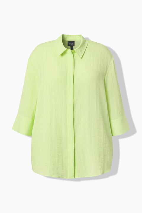 Immagine prodotto Ulla Popken Camicia con viscosa, collo da camicia e maniche a 3/4 (62)