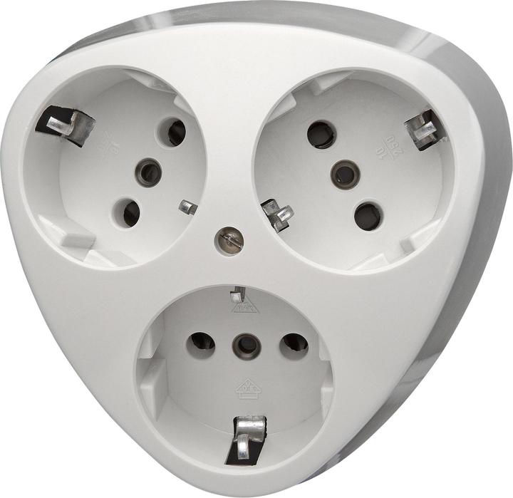 Actual product image Kopp 3gang protective contact socket surface-mounted standard Arctic white 100502000