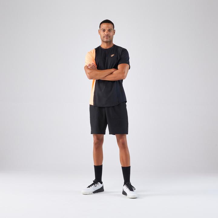 Image du produit Kuikma T-shirt de padel manches courtes respirant Homme - Dry Noir orange (M)