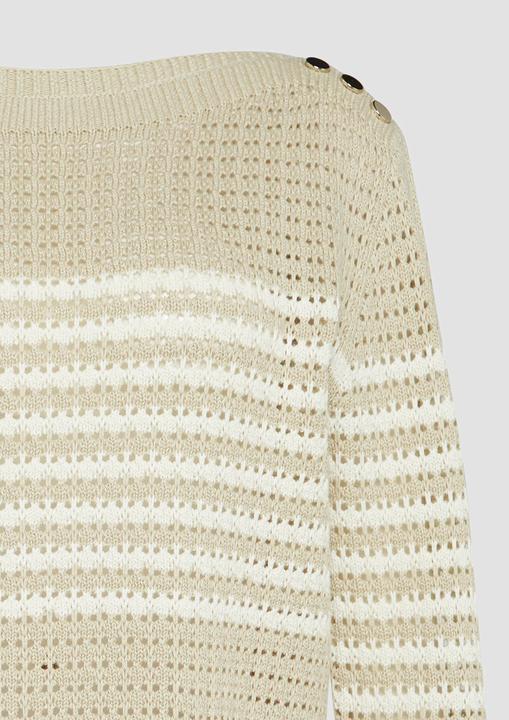 Actual product image S.Oliver Strickpullover Pullover aus leichtem Lochstrick mit dekorativen Knöpfen (32)