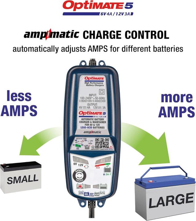 Produktbild Tecmate Optimate 5 Voltmatic Acculader (12V, 6V, 4 A)