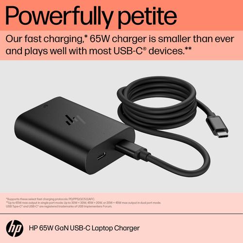 Productafbeelding HP 65 W GaN USB-C laptop oplader (65 W)