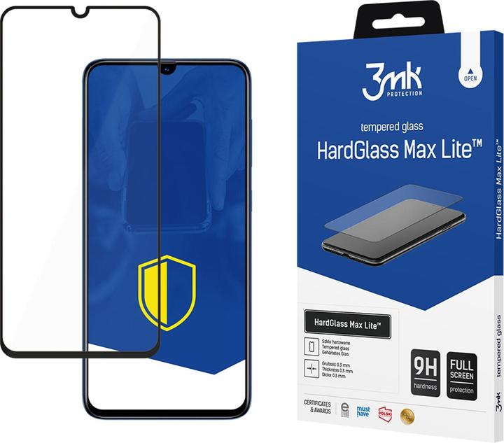 Actual product image 3MK HardGlass Max Lite for Samsung Galaxy A70 black frame (1 pcs., Samsung Galaxy A70)