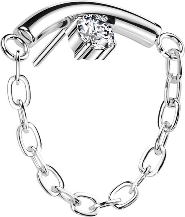 Immagine prodotto Star Piercing Catena con ciondolo in argento senza fili in cristallo argento (senza ottone, Titanio)