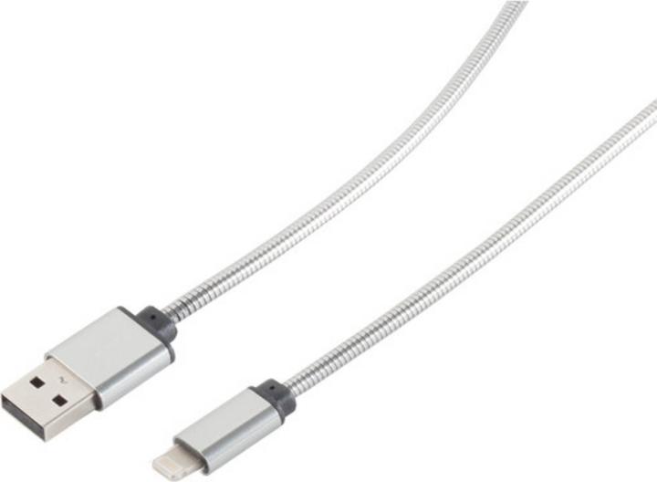 Immagine prodotto S-Conn 14-13021 1.6m USB A Lightning Silver Cavo per telefoni cellulari (1.60 m, USB 2.0)