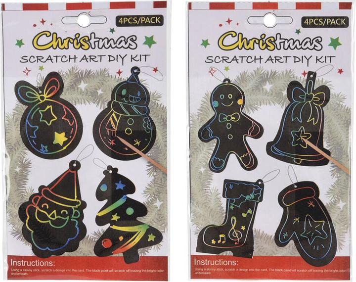 Scratch card Christmas, 4 pcs.