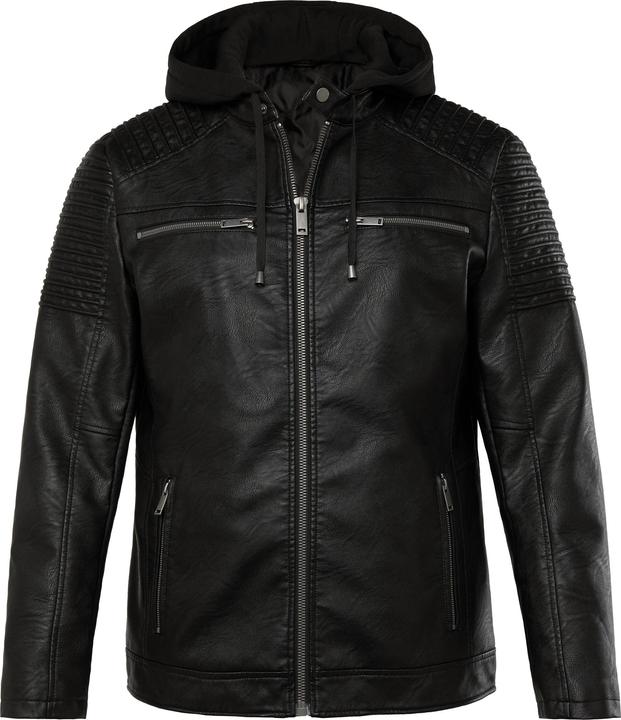 Produktbild Men+ Bikerjacke, Lederoptik, Jersey-Kapuze (8XL)