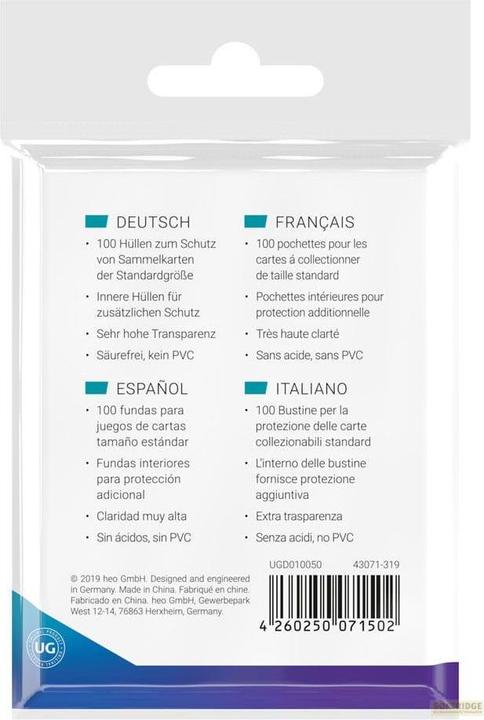 Actual product image Ultimate Guard Kartenhülle Precise-Fit Sleeves