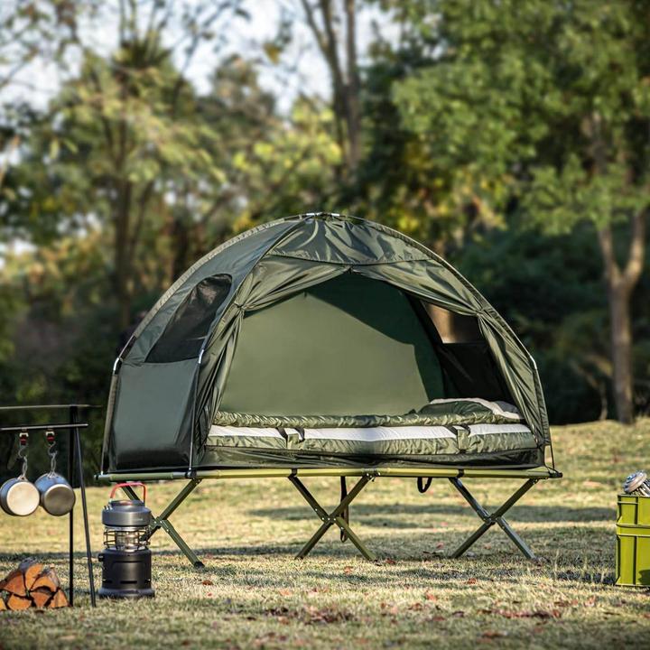 Produktbild SoBuy Feldbett Mit Campingliege (Wurfzelt, 12.36 kg, 1 Person)