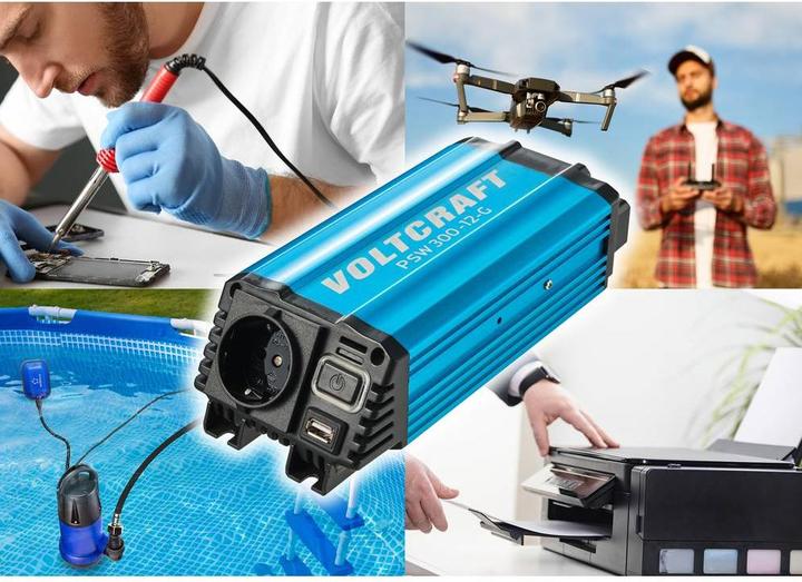 Produktbild Voltcraft Wechselrichter PSW 300-12-G 300W 12 V/DC - 230 V/AC