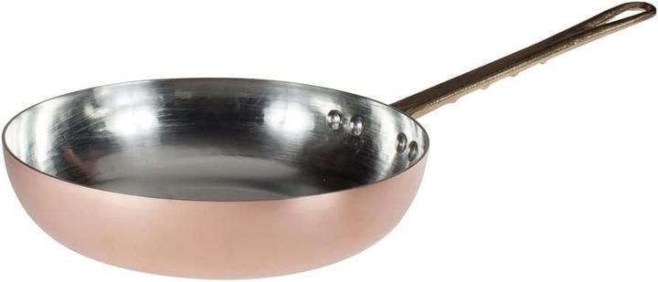 Actual product image Pentole Agnelli Agnelli Pan Countersunk High Jump Tinned Copper with Tubular Handle in Br (Frying pan, Copper)