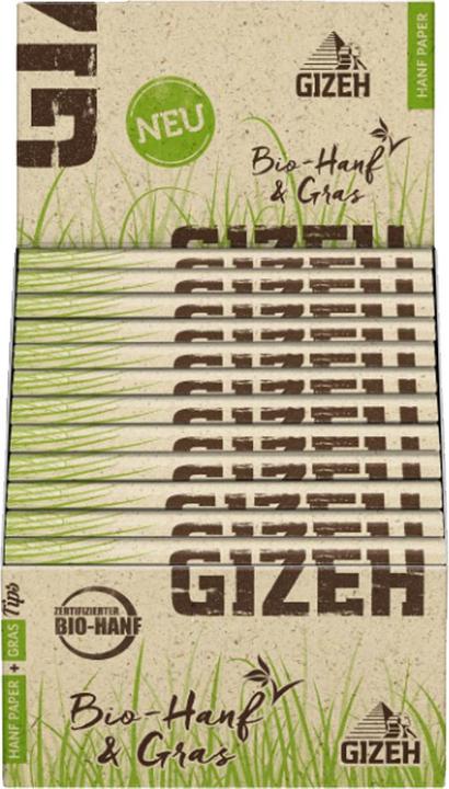 Image du produit Gizeh Bio Hanf und Gras Kingsize Slim Papers + Tips Display 24pcs