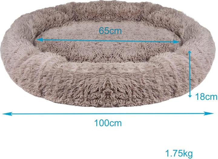 Image du produit Intirilife Lit pour animaux beige diamètre 100 cm (Chat, Chien)