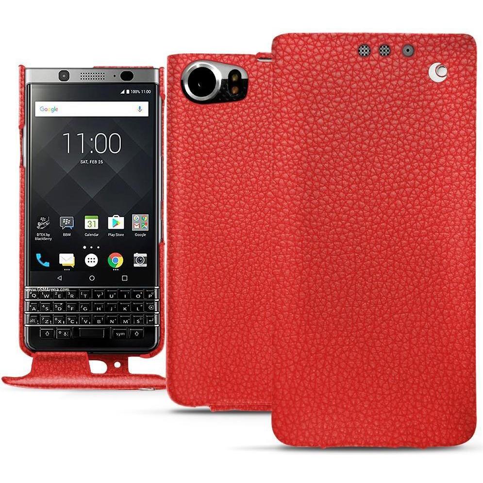 Noreve Lederschutzhülle vertikal (Blackberry KEYone), Smartphone Hülle, Rot
