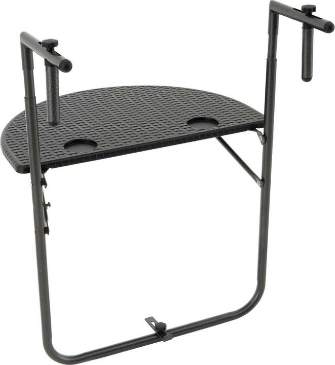 Produktbild VCM Balkonhängetisch Balkontisch Wandklapptisch Hängetisch stabil 59x40 cm schwarz (59 x 59 x 83 cm)
