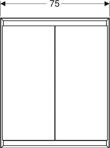 Immagine prodotto Geberit ONE armadio a specchio con ComfortLight, 2 porte, montaggio nascosto, 75x90x15cm, 505.802.00 (75 x 15 x 90 cm)