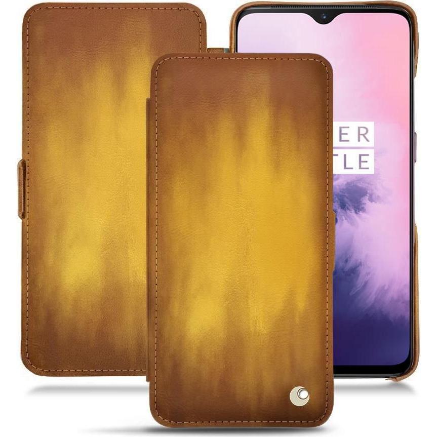 Noreve Lederschutzhülle horizontal (OnePlus 7), Smartphone Hülle, Gold