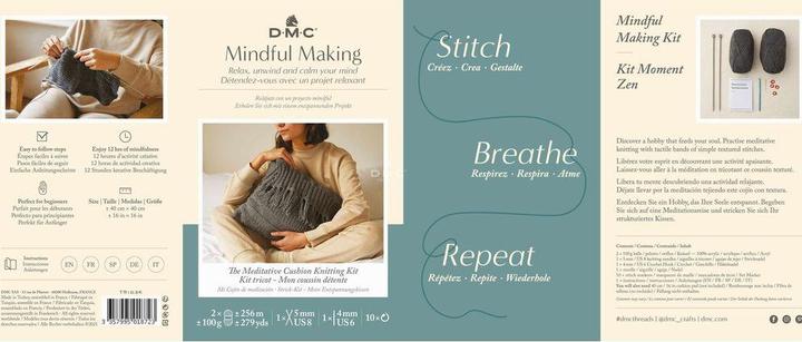 Actual product image DMC Knitting Set Mindful Making Meditation Cushion, 40 x 40 cm
