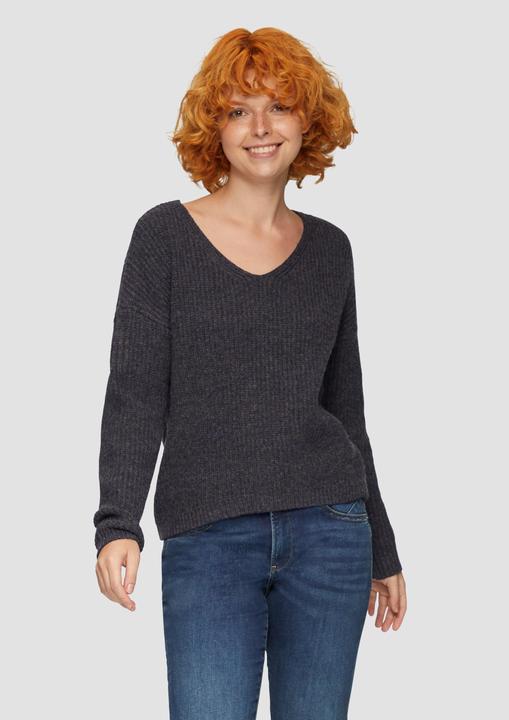 Produktbild S.Oliver Strickpullover Pullover mit überschnittenen Schultern in Melange-Optik (XXL)
