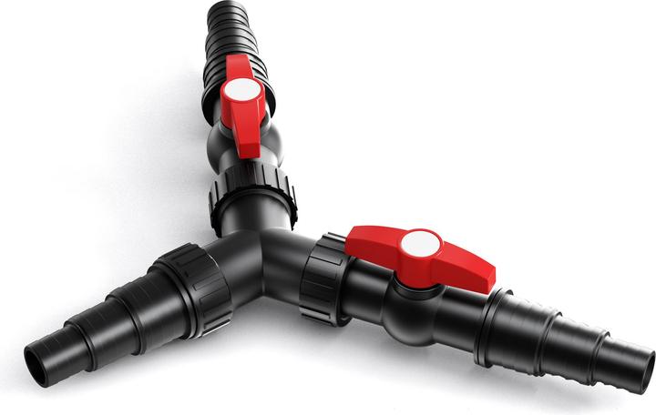 Produktbild Wiltec Y-Verteiler Absperrhahn 25/32/38mm Stufentülle Verbinder Schlauchverbinder (Verteiler, 38 mm)