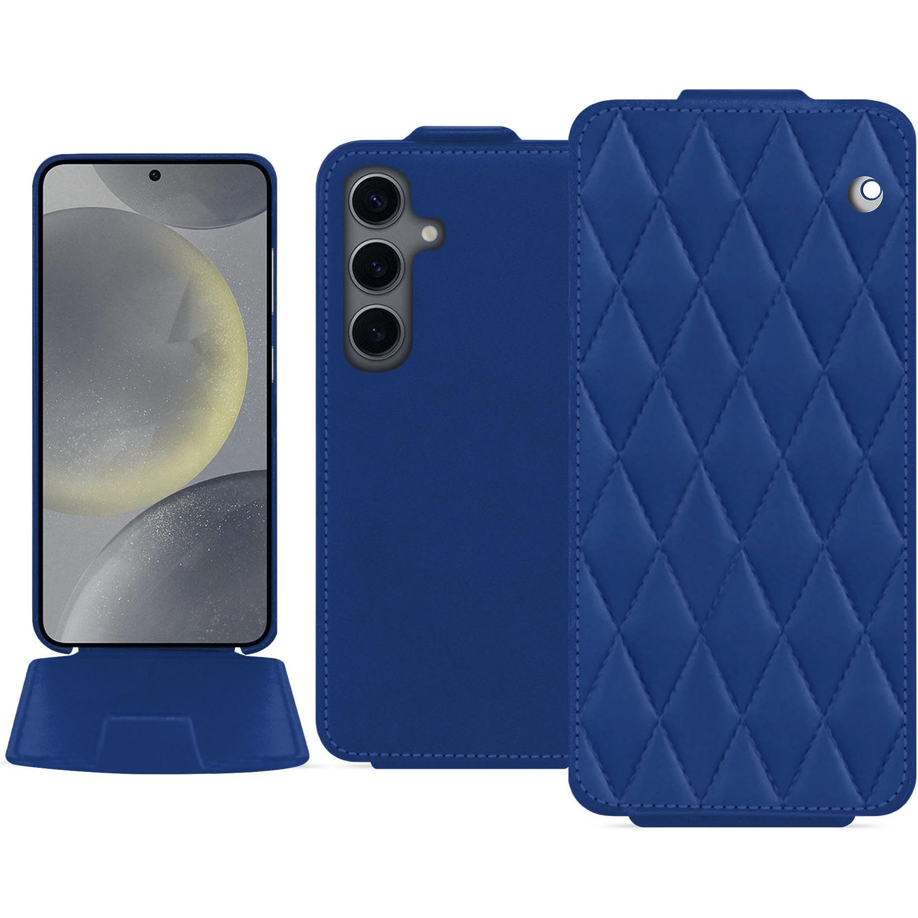 Noreve Lederschutzhülle vertikal (Samsung Galaxy S24), Smartphone Hülle, Blau