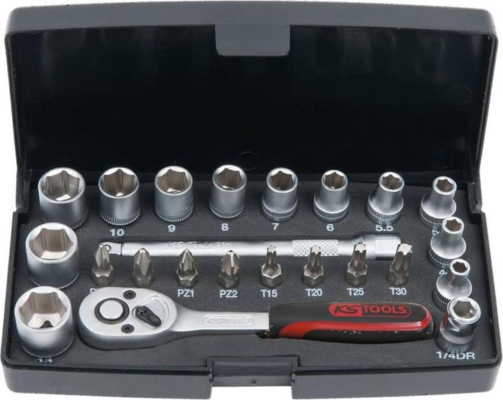 Produktbild KS Tools 1/4" Steckschlüssel-Satz (6 mm, 12 mm, 10  mm, 7 mm, 11 mm, 5 mm, 8 mm, 9 mm, 13 mm, 4 mm)