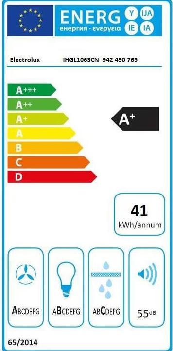 Energie-Label Electrolux IHGL1063CN (Inselhaube)