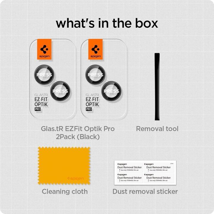 Image du produit Spigen Glas.tR EZ Fit Optik Pro Camera Cover pour iPhone 15 / iPhone 15 Plus - 2 pcs. (2 pièce(s), Apple iPhone 15)